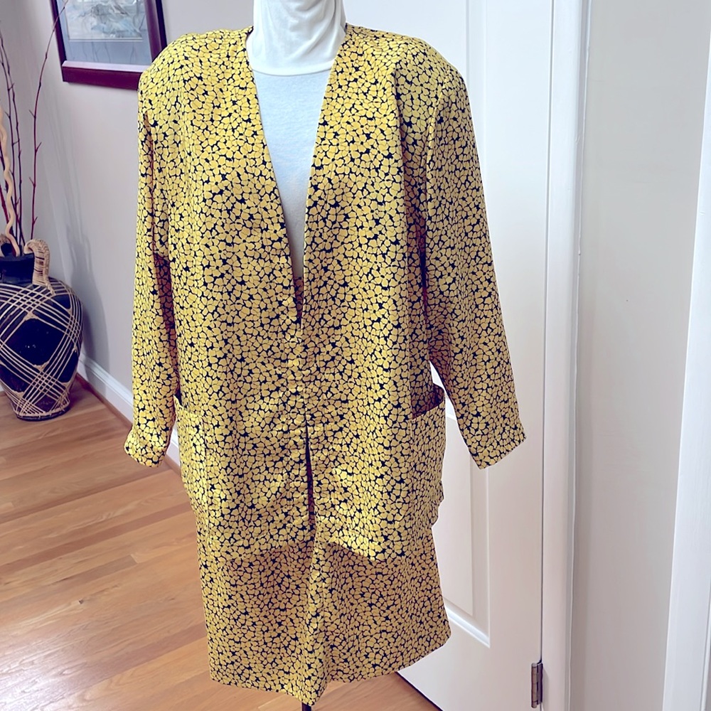 Handmade Silk-like Blazer and Skirt Set L/XL